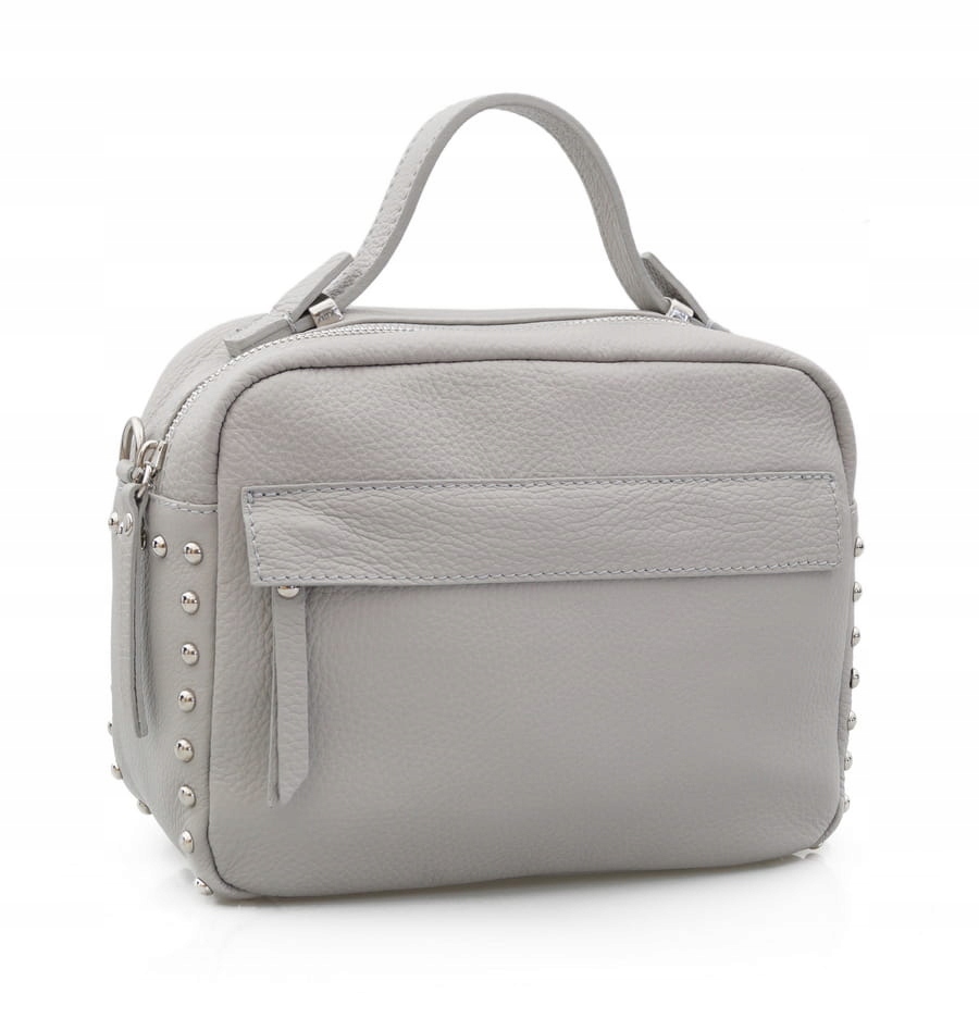 TOREBKA skórzana kuferek z ćwiekami J.SZARA