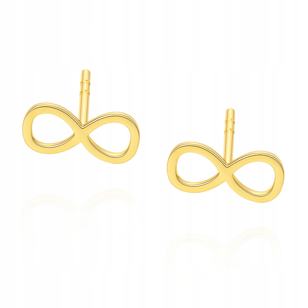 Zlaté náušnice se znakem nekonečna na tyčince Pr. 585