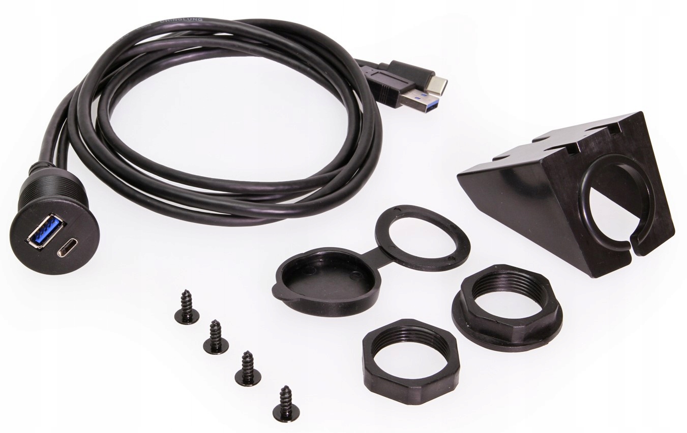 Przedłużacz 2 m gwint USB A 3.0 USB C 3.1 QC 3.0 podwójny panel gniazdo Kod producenta P2MU31U30