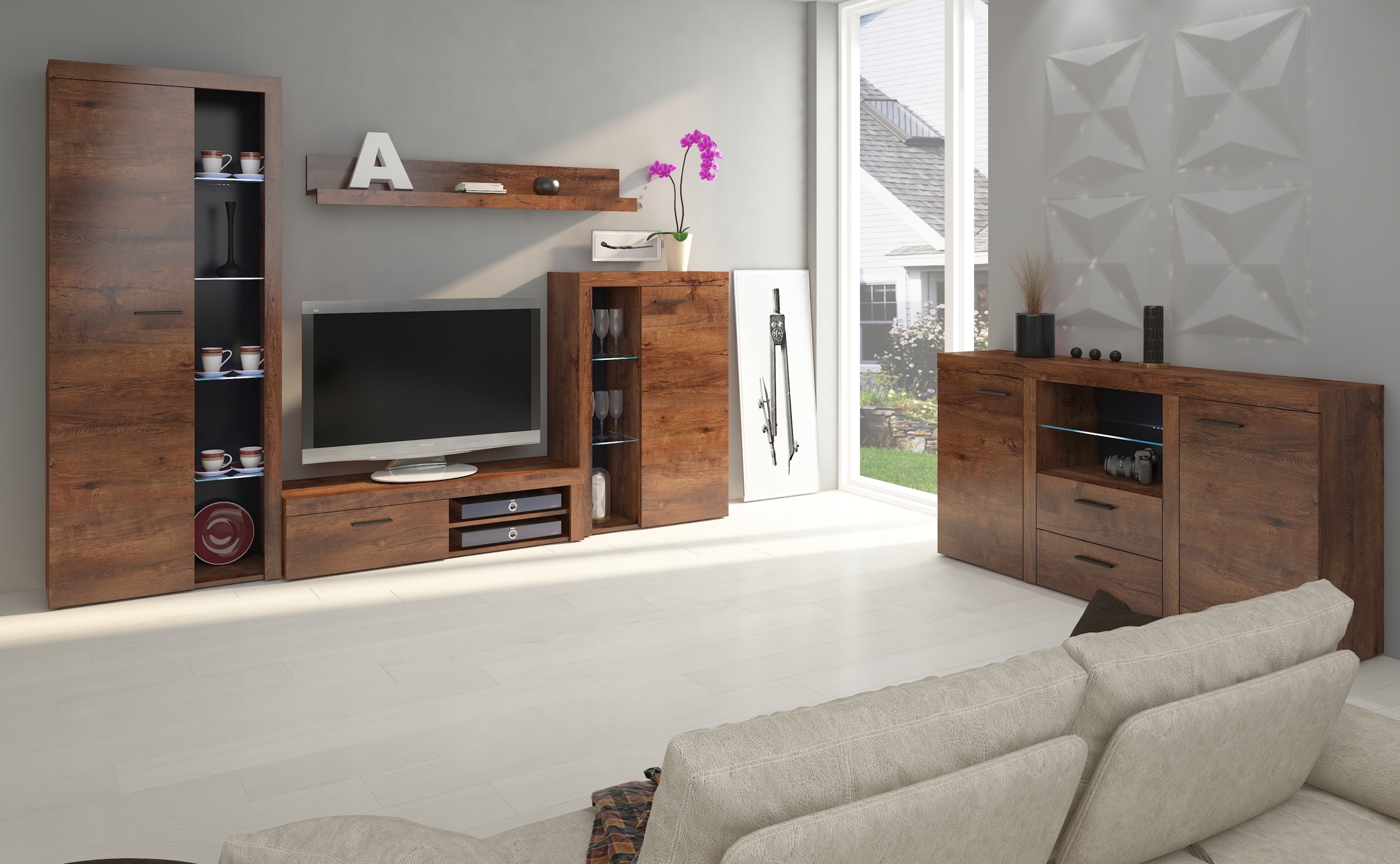 Komoda Z Szufladami Szafka Barek Do Salonu Dąb Lefkas ARJAR Kolekcja SAMBA