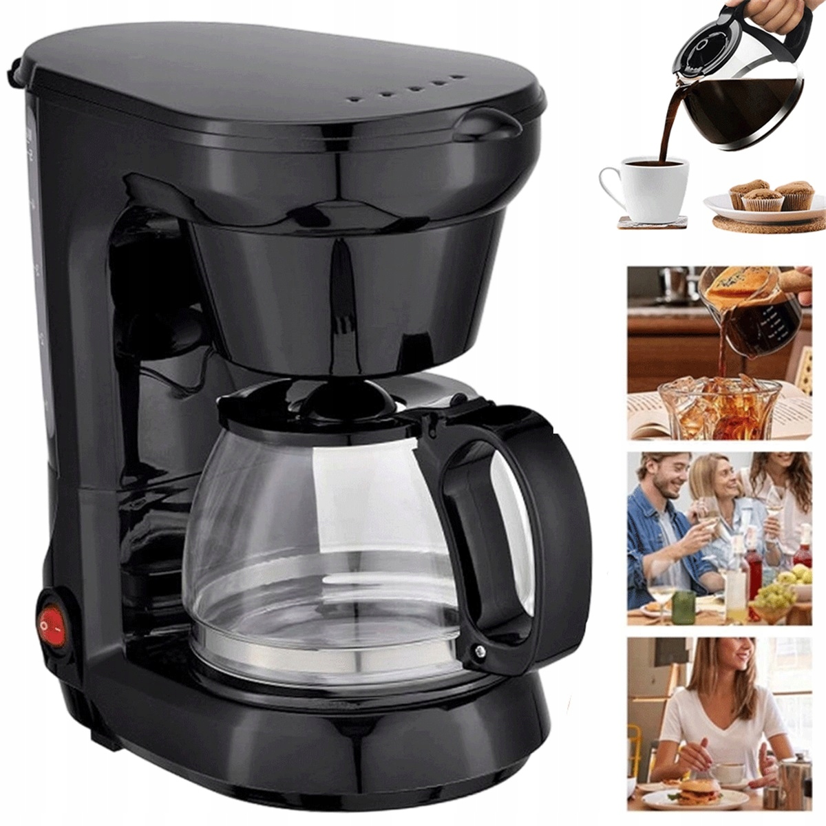 Kávovar 750 ML S Průhledným Sklem A Nálevkou Typu V-shaped