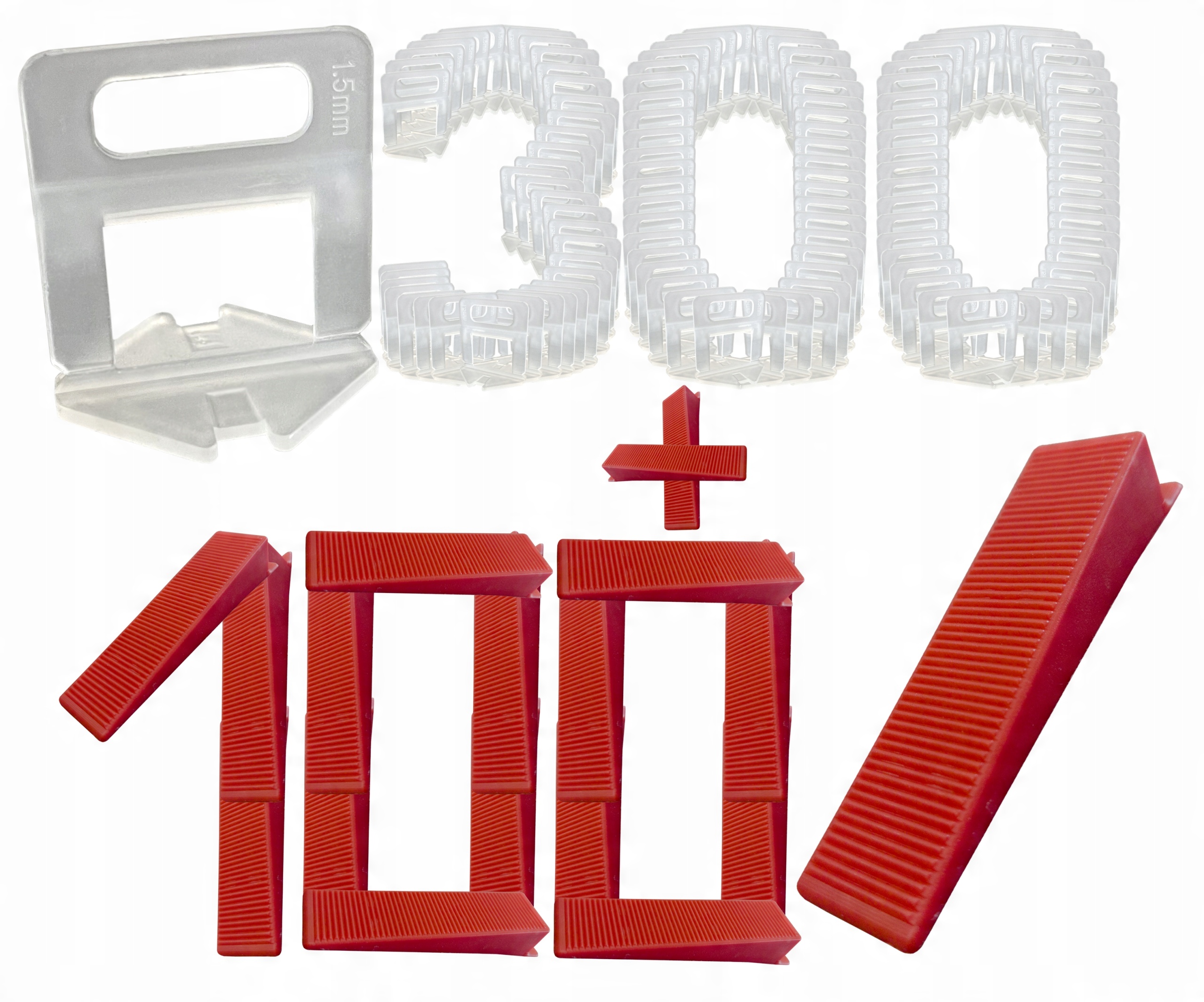 

300 Klipsów 100 Klin Zestaw Do Poziomowania Płytek