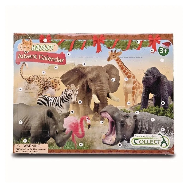 Адвент-календарь Collecta 84304 Wild Life, 24 фигурки диких животных, от 3 лет