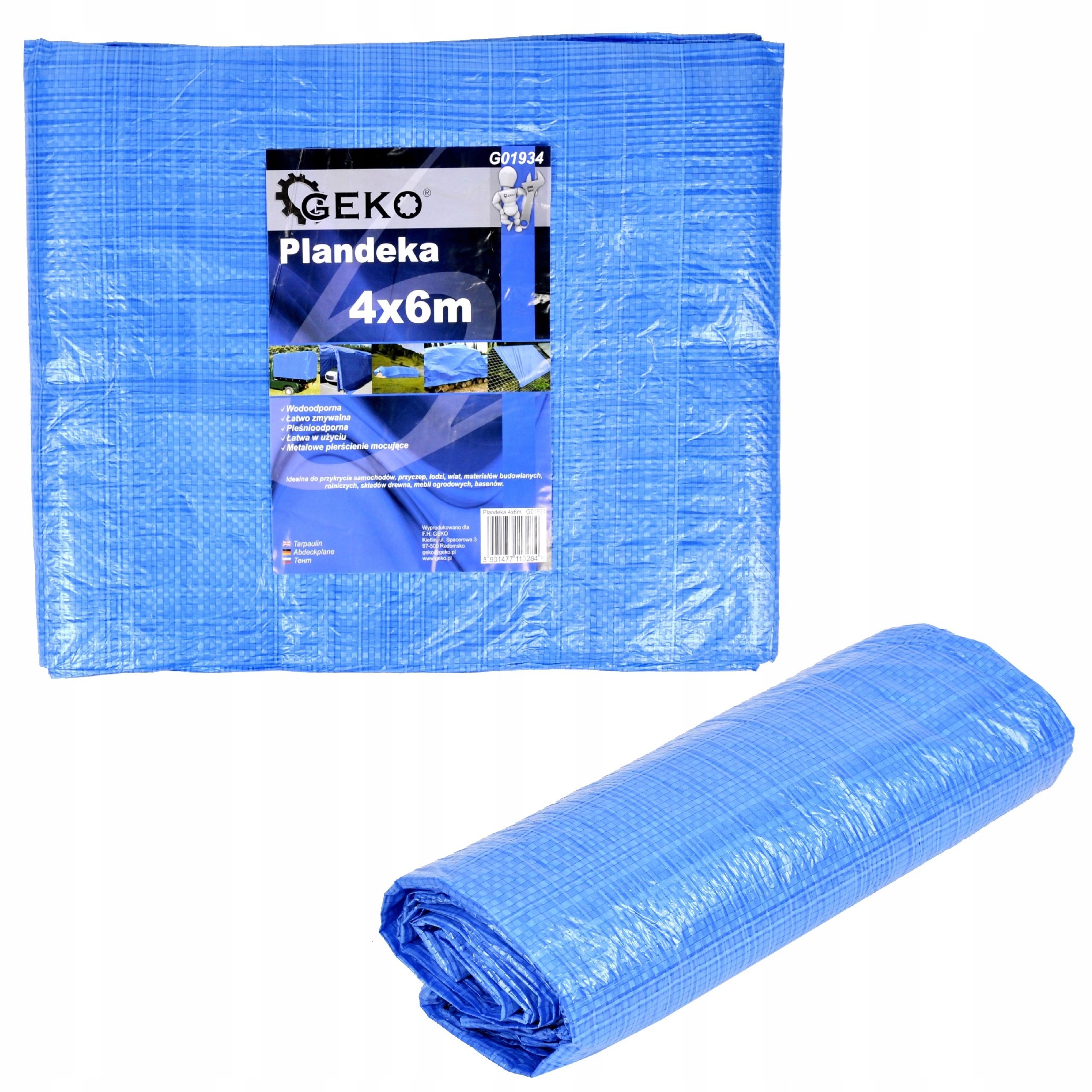 

Plandeka 10x10m niebieska mocna jakość 75g