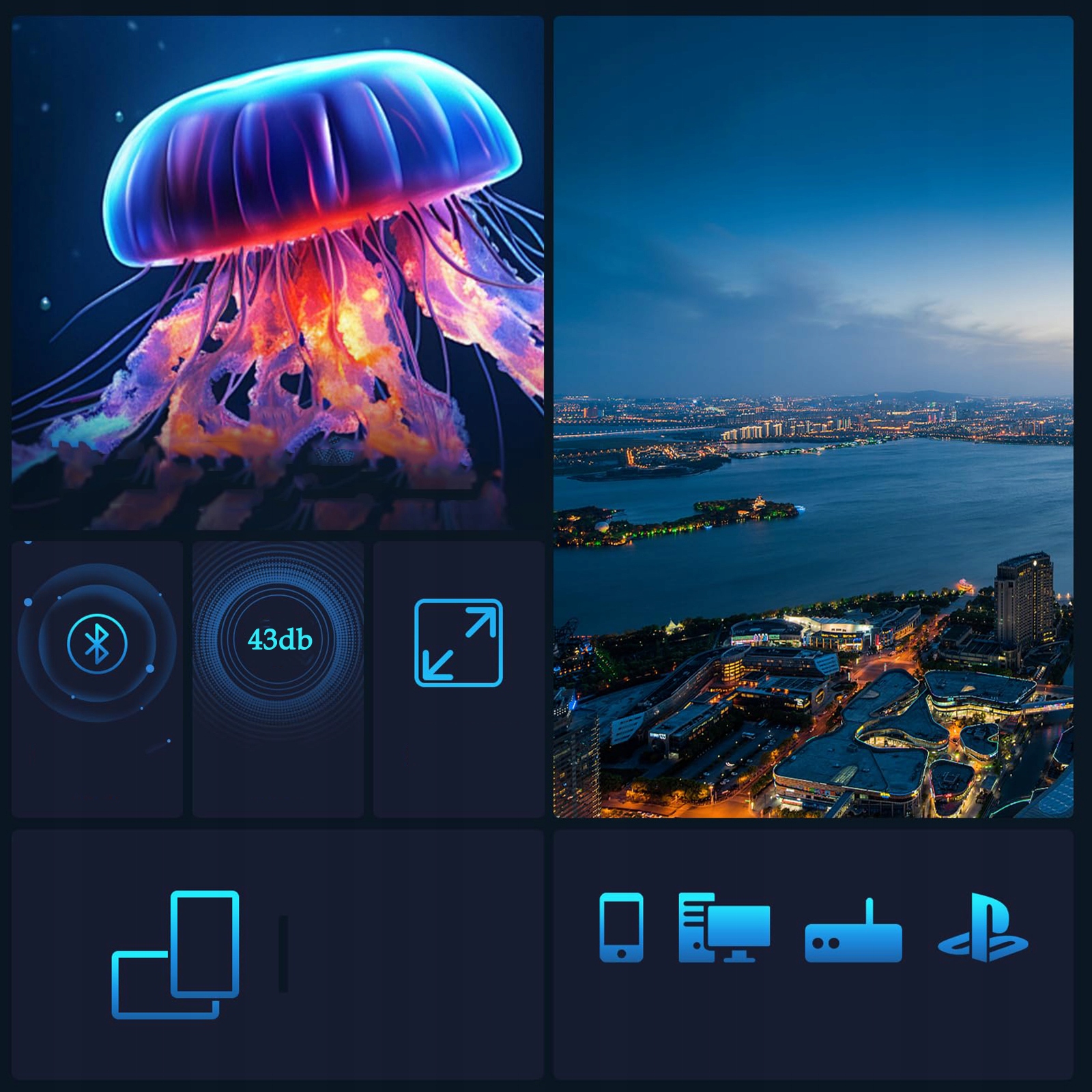 MINI RZUTNIK OCHRONA OCZU PROJEKTOR LED TELEFON TFT LCD Marka bez marki