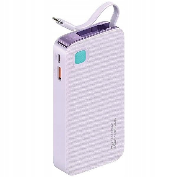 Powerbank Usams 10000 mAh Usb-c Retractable Pd 20W fioletowy