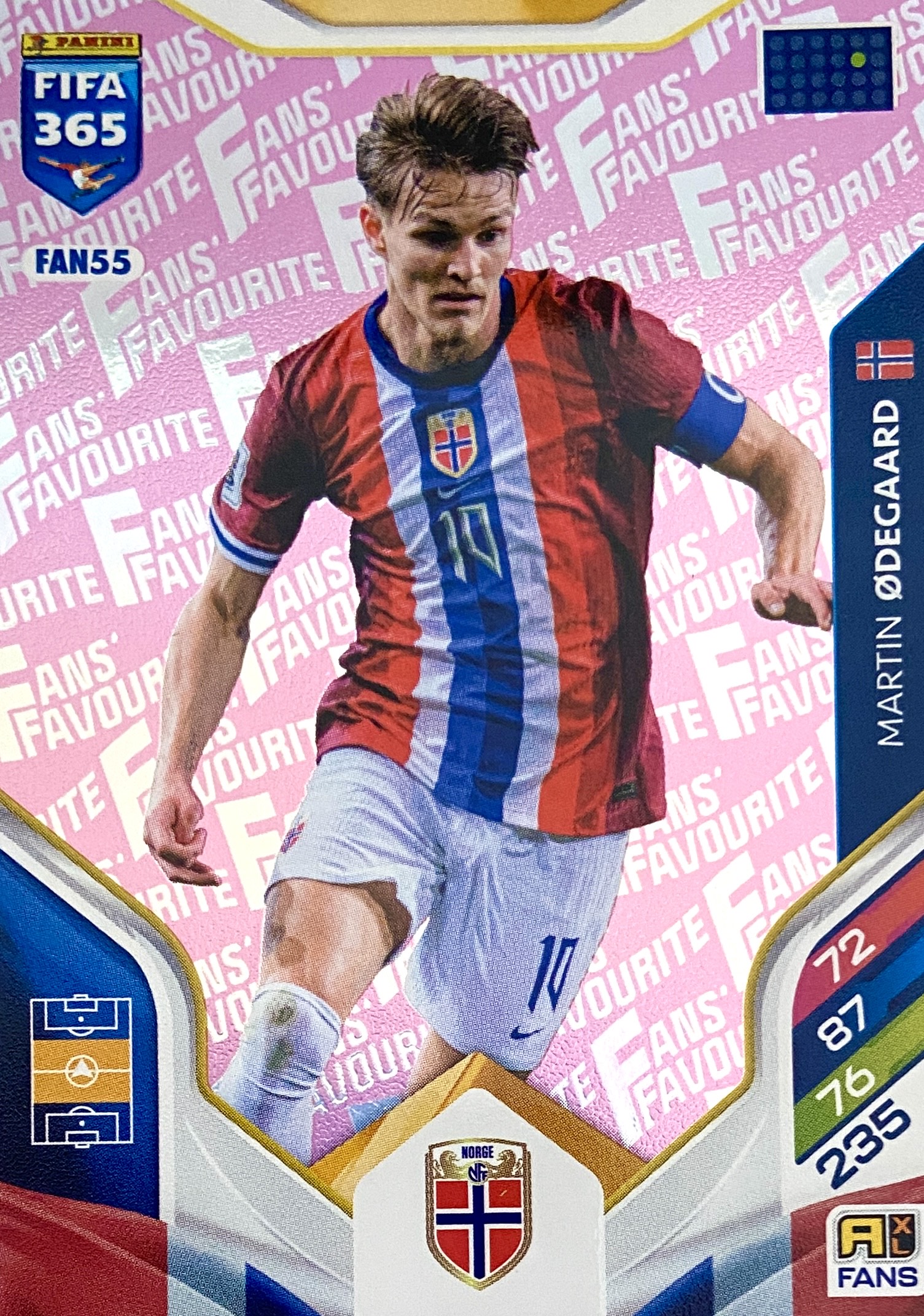 Panini Fifa 365 2026 Fans Favourite pink FAN55 Martin Odegaard Norwegia