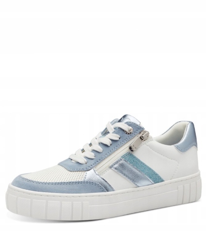 Marco Tozzi Bílé Sportovní Boty S Modrými Ozdobami 36 T7B