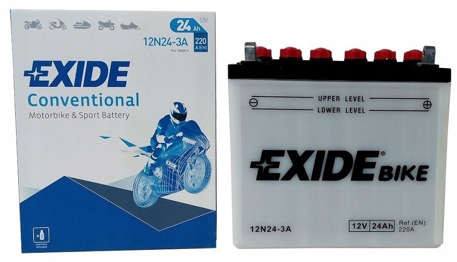 

Akumulator Exide 12N24-3A 12V 24Ah 220A Kosiarka