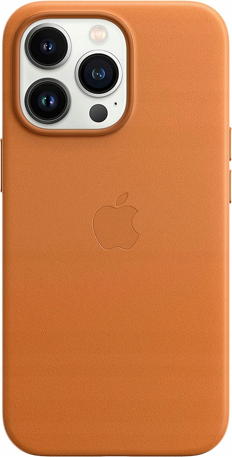 Originální kožené Pouzdro Apple pro iPhone 13 Pro s Magsafe zlatý bronz