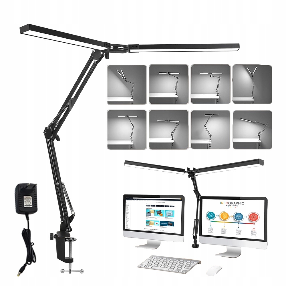 Led Stolní Lampa Kreslicí Noční Školní 24W