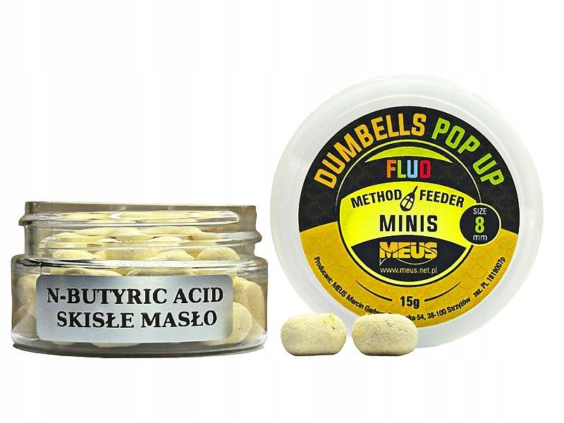 Dumbells fluo pop up 8mm n-butyric acid skisłe masło minis