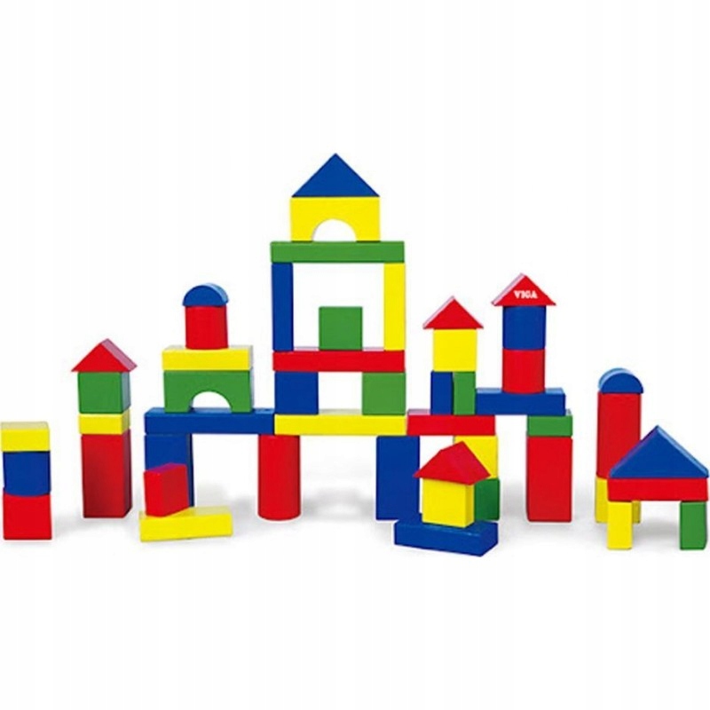 DREWNIANE KLOCKI 100 szt. we Wiaderku Sorter dziec Kod producenta 1005103