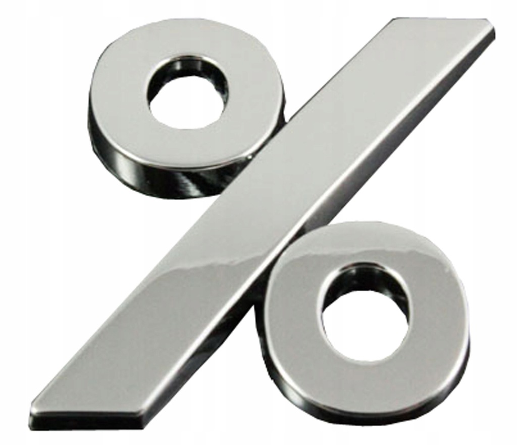 

Naklejka Chrom 3D Emblemat Znak Procent %
