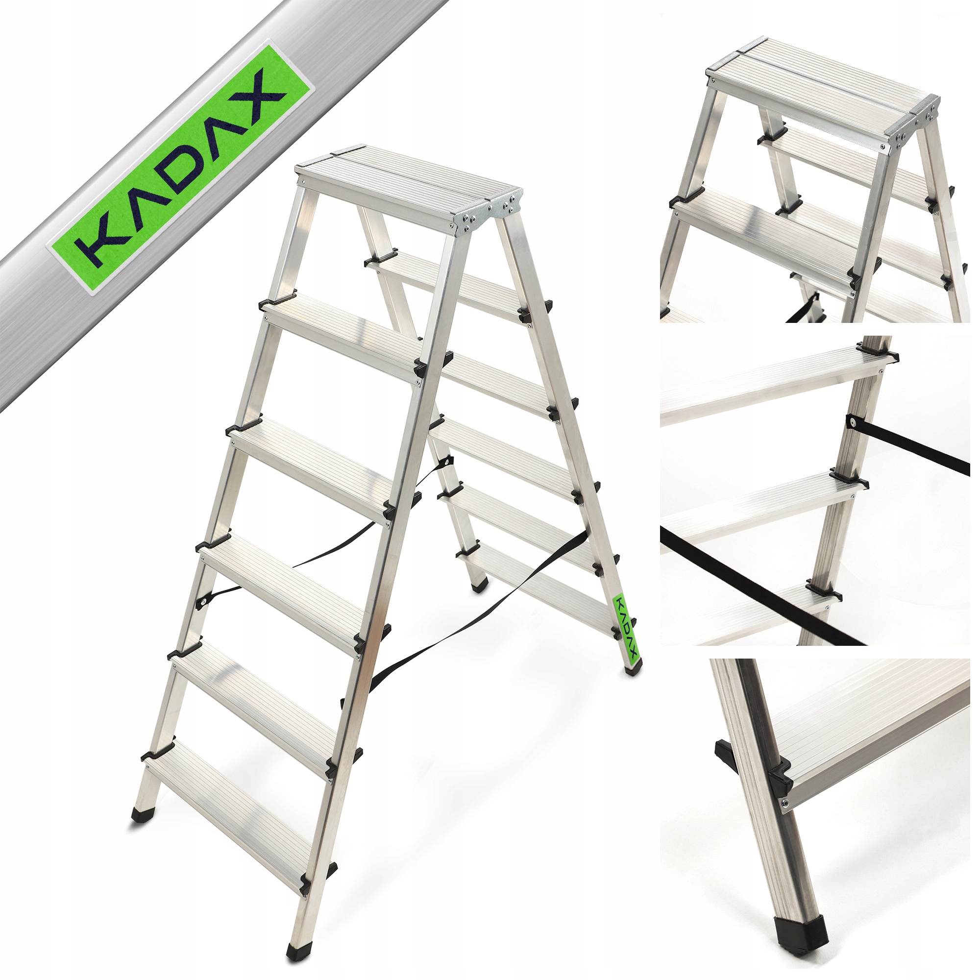 Domáca Hliníková Rebríková Tyč 6-STUPŇOVÁ, Obojstranná, Skladacia