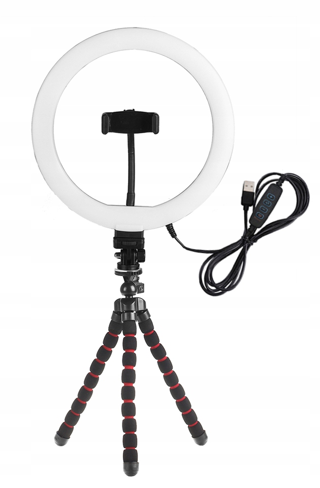 LAMPA RING LED 26cm USB + STATYW + PILOT DO ZDJĘĆ EAN (GTIN) 0736542975345