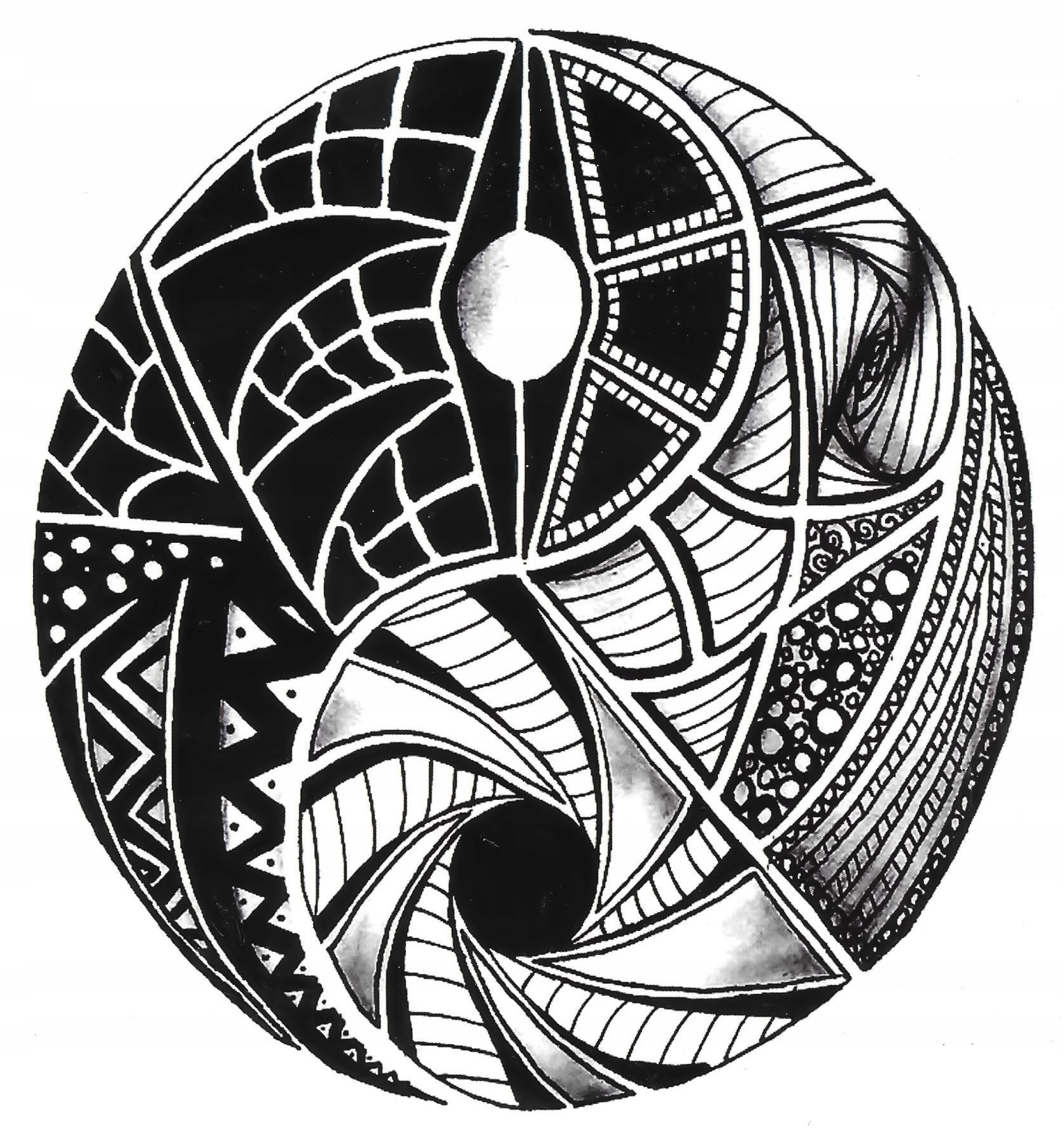 

Tatuaż yin i yang znak równowagi