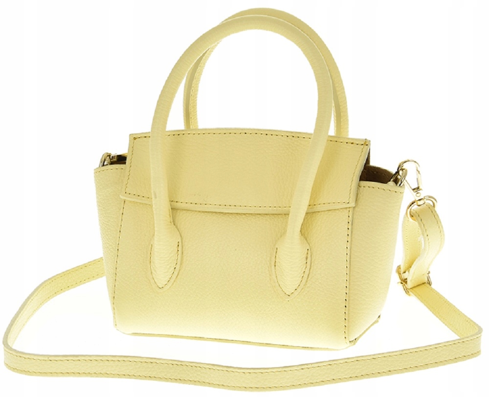 WŁOSKA TOREBKA LAURA BIAGGI SKÓRA NAT. ŻÓŁTY PASTEL MINI 189A