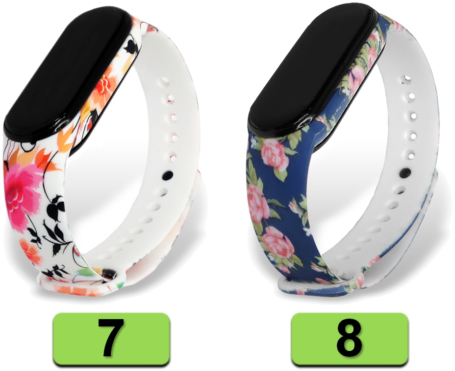 PASEK OPASKA BRANSOLETA do XIAOMI MI BAND 5/6/7 SMARTWATCH| 20 SUPER WZORÓW Materiał guma