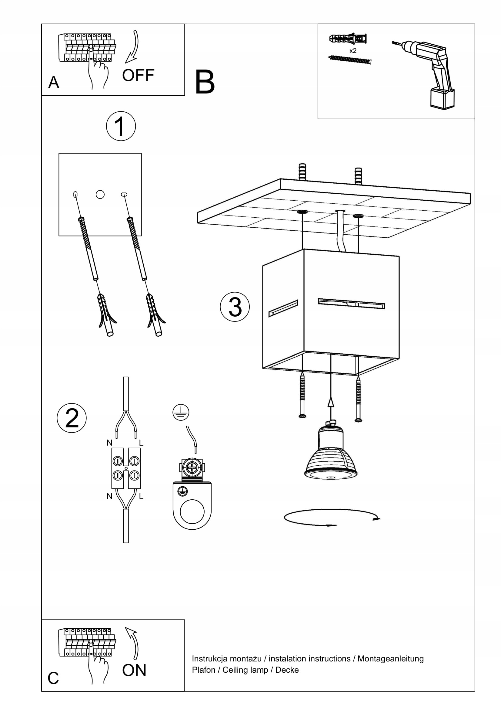 LAMPA SUFITOWA PLAFON downlight SETOCAL CZARNY LED Rodzaj plafon