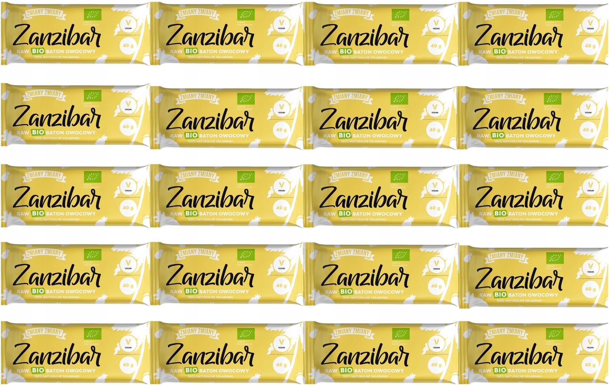 Levně Sada 20 X Tyčinka 40 G Bio Zdravé Mango Ananas Bez Cukru Veganský Zanzibar