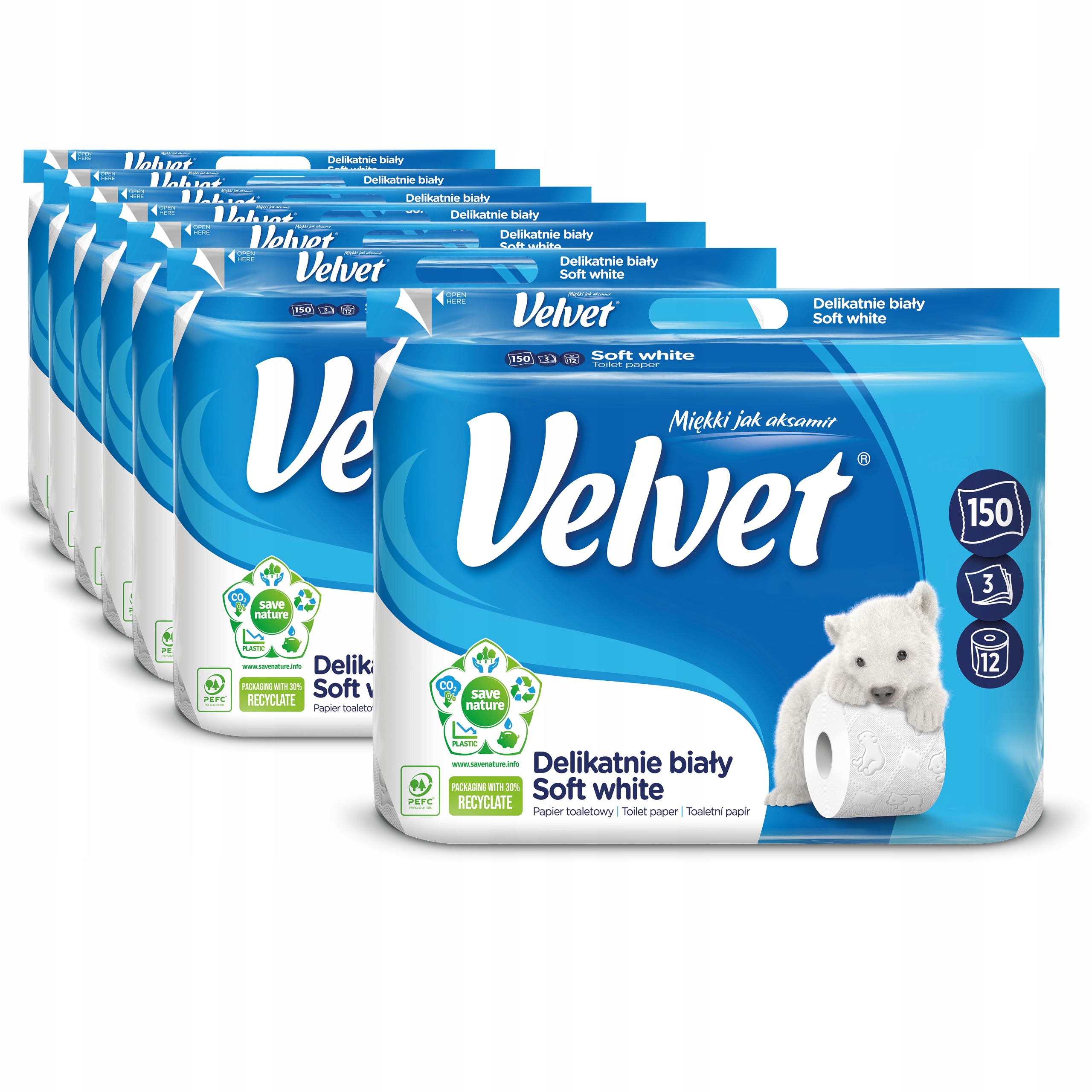 

Velvet papier toaletowy Delikatnie Biały 7x12 rol