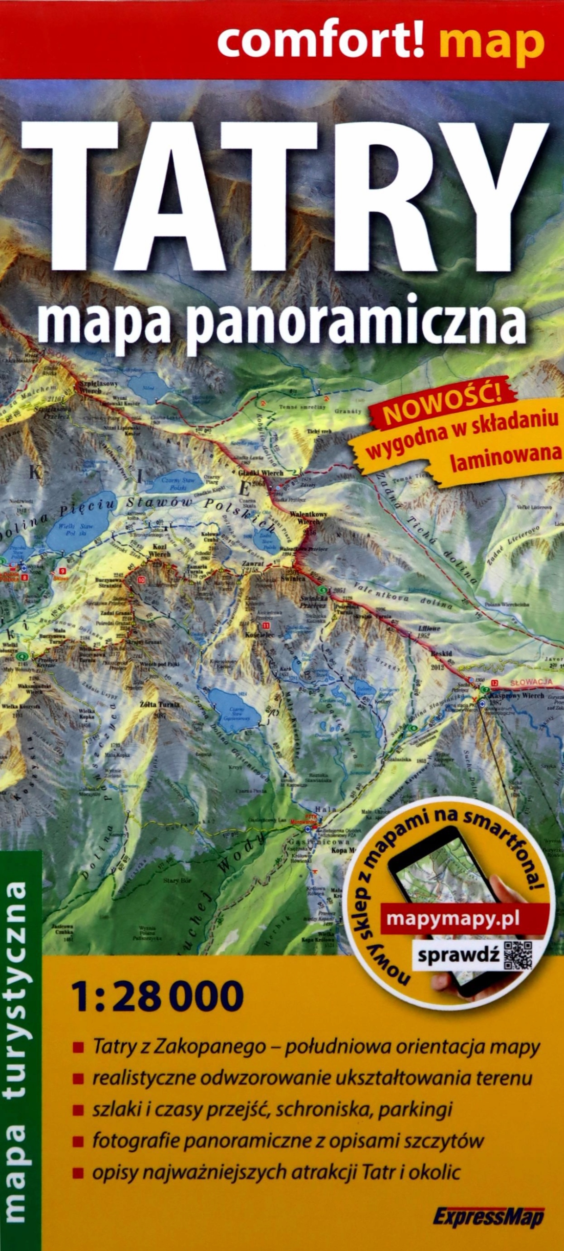 

Tatry. Mapa Panoramiczna; Laminowana Mapa Turystyc
