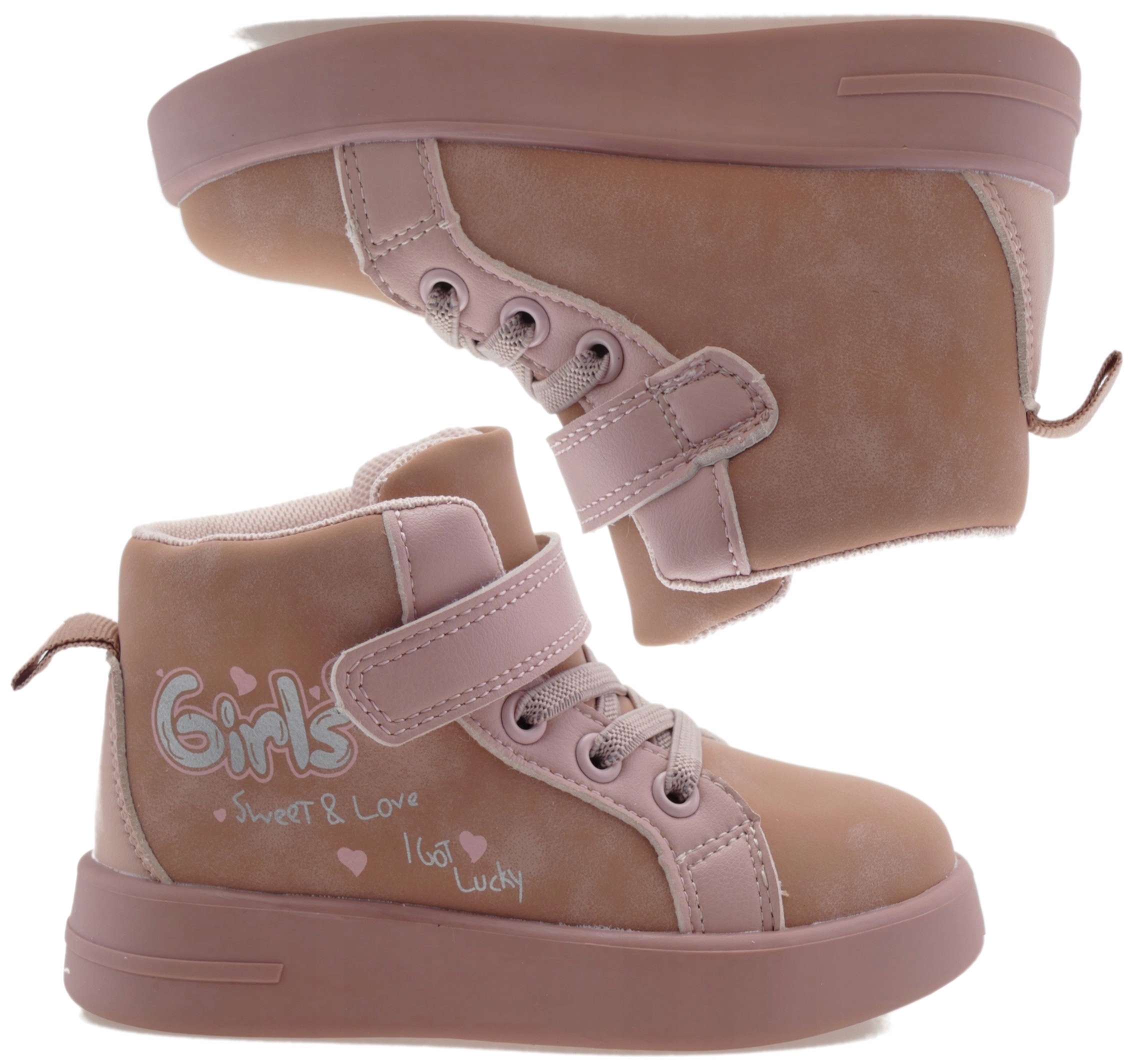 DZIEWCZĘCE TRZEWIKI PÓŁBUTY DZIECIĘCE BOTKI BUTY PRZEJŚCIOWE NA RZEPY R. 21