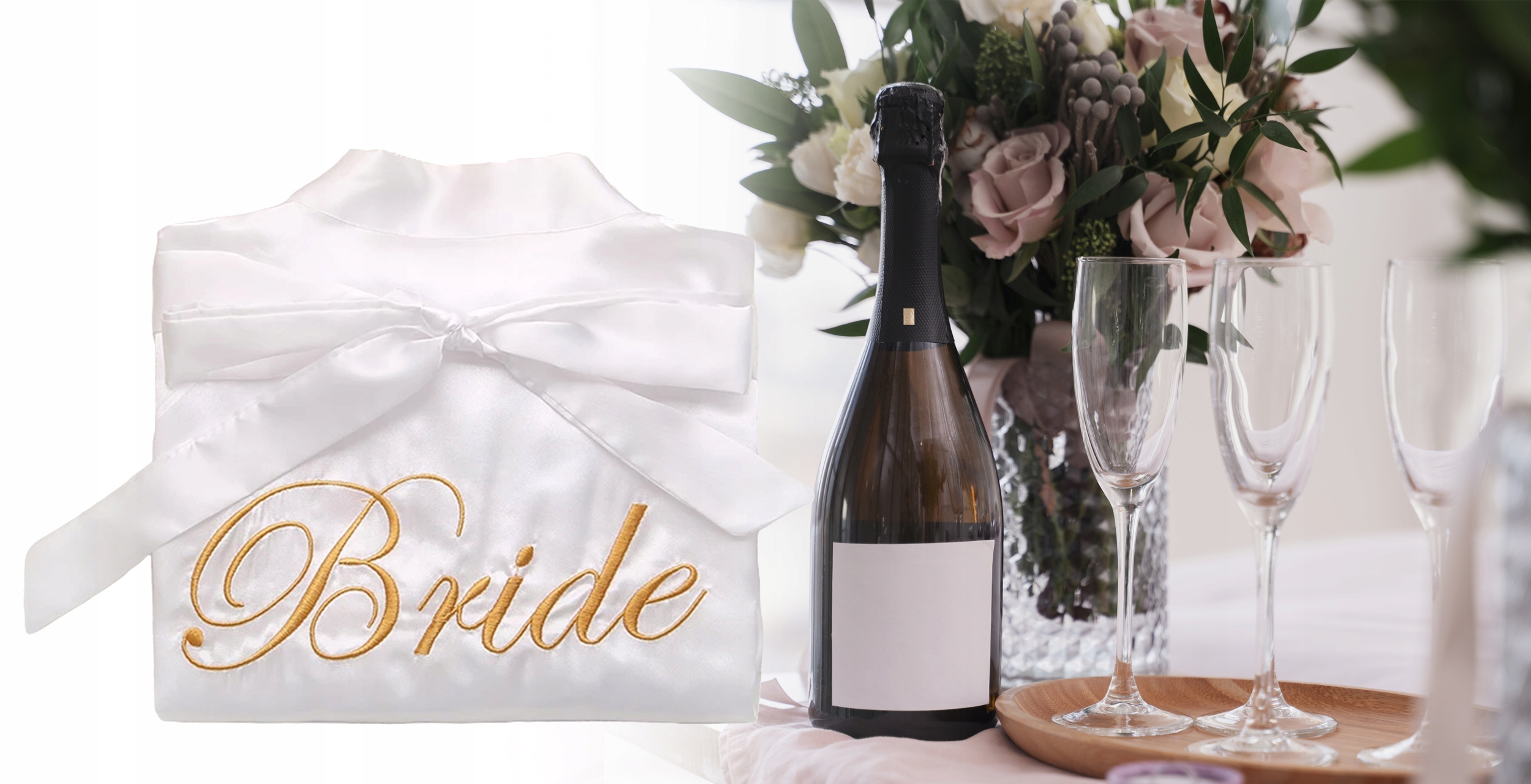 SZLAFROK PANNY MŁODEJ BIAŁY SATYNOWY LEKKI HAFTOWANY SZLAFROK PANI MŁODEJ S Płeć kobieta