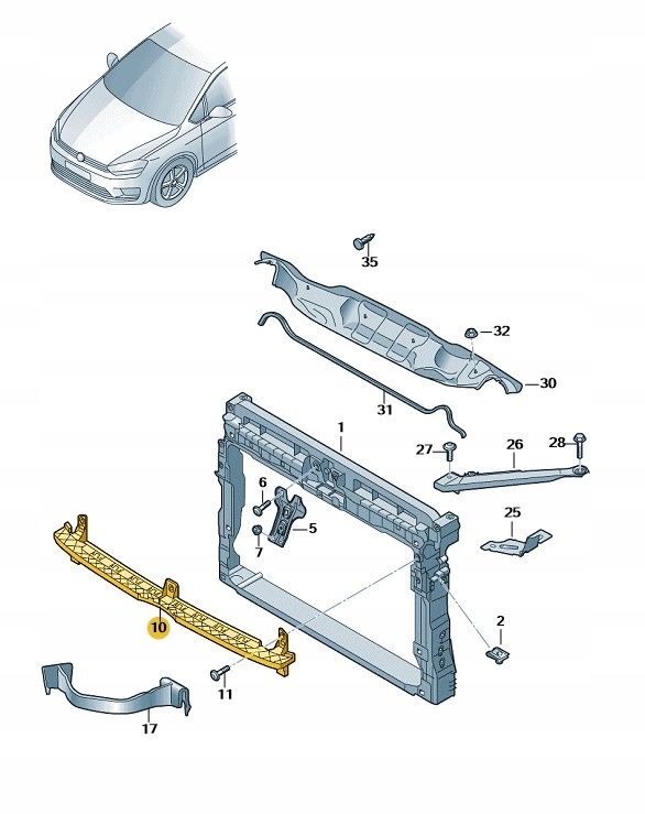 510805705E - НАПРАВЛЯЮЩАЯ ПЕРЕДНЕГО БАМПЕРА VW GOLF SPORTSVAN ORIG