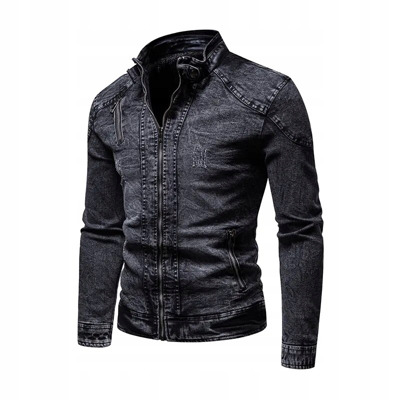 2023 New Men's Spring and Autumn Denim Jacket Men' Długość do bioder