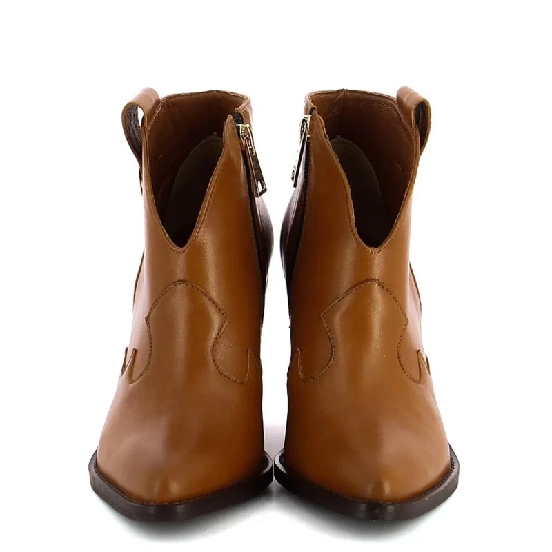 CARINII B9552 BOTKI SŁUPEK SKÓRA LICO RUDE 37 Płeć kobieta