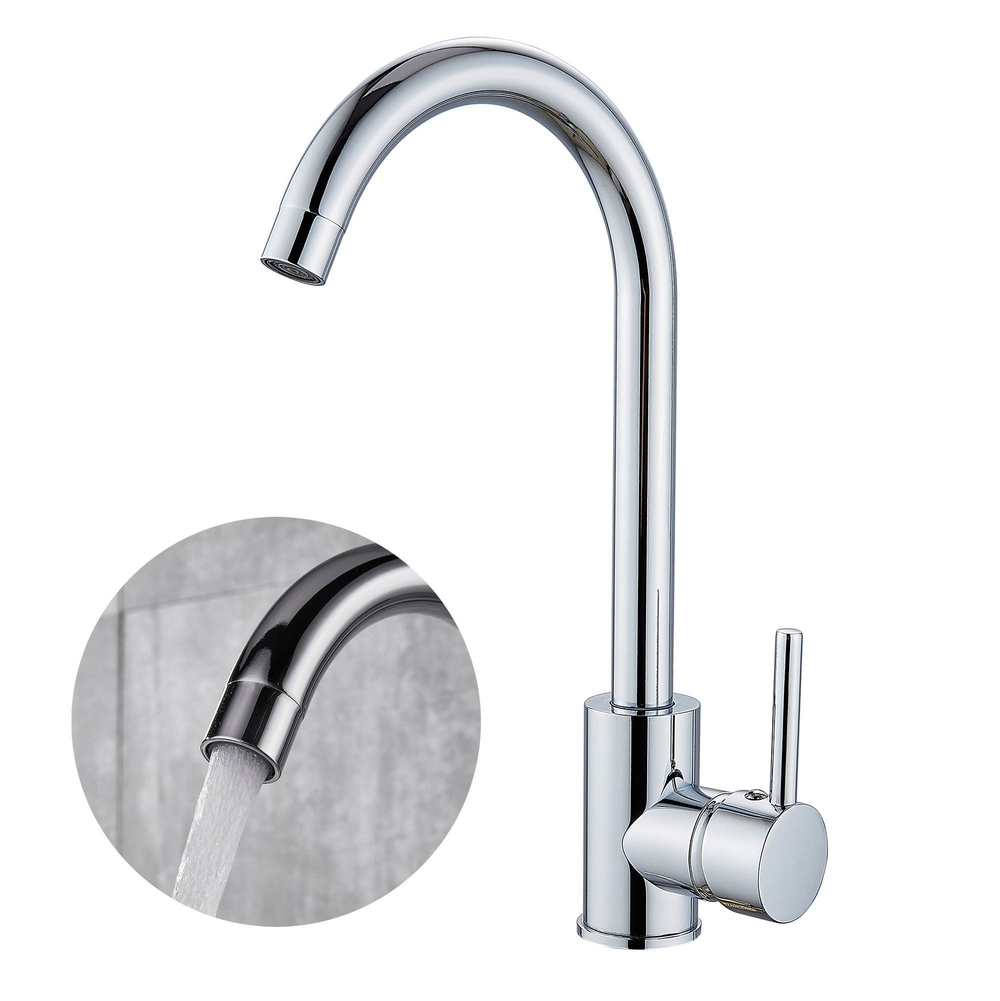 Bateria kuchenna zlewozmywakowa Obrotowa Master Chrom wysoki połysk