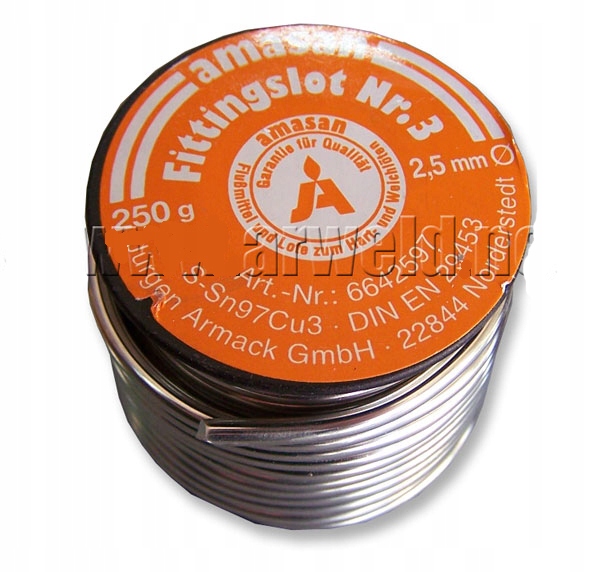 

Spoiwo cyna lutowania miedzi 2,5 250g Sn97Cu3
