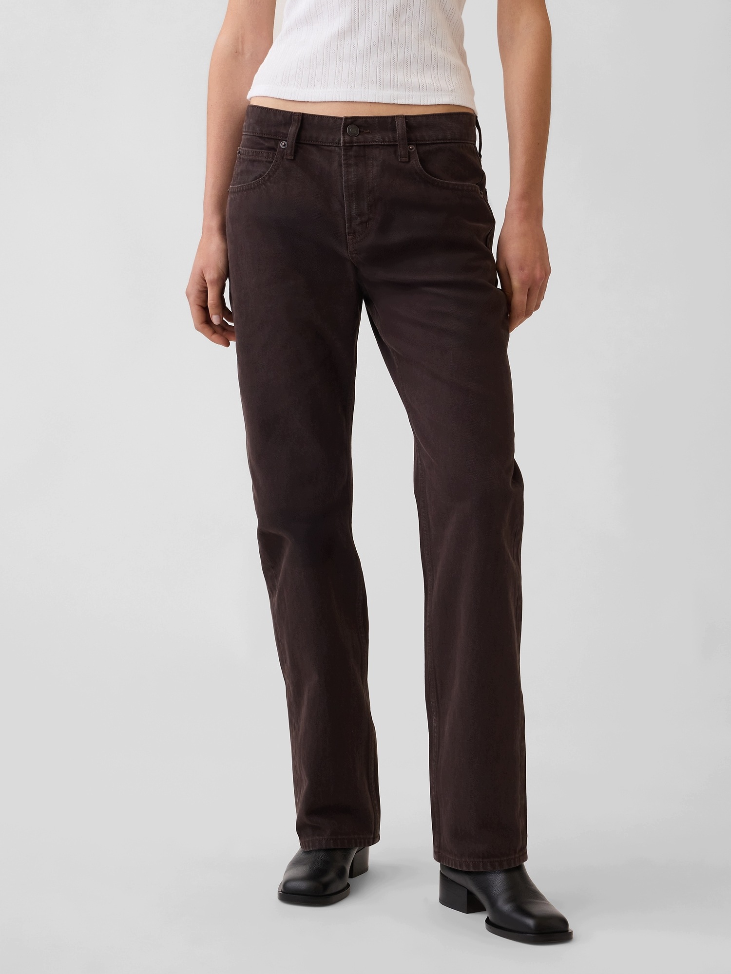 Jeansy Gap Mid Rise Straight Taper
