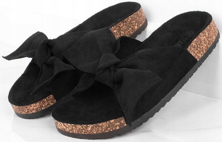 2872 ZAMSZOWE KLAPKI Z KOKARDĄ NA KORKU KOLORY 41 Nazwa koloru producenta black
