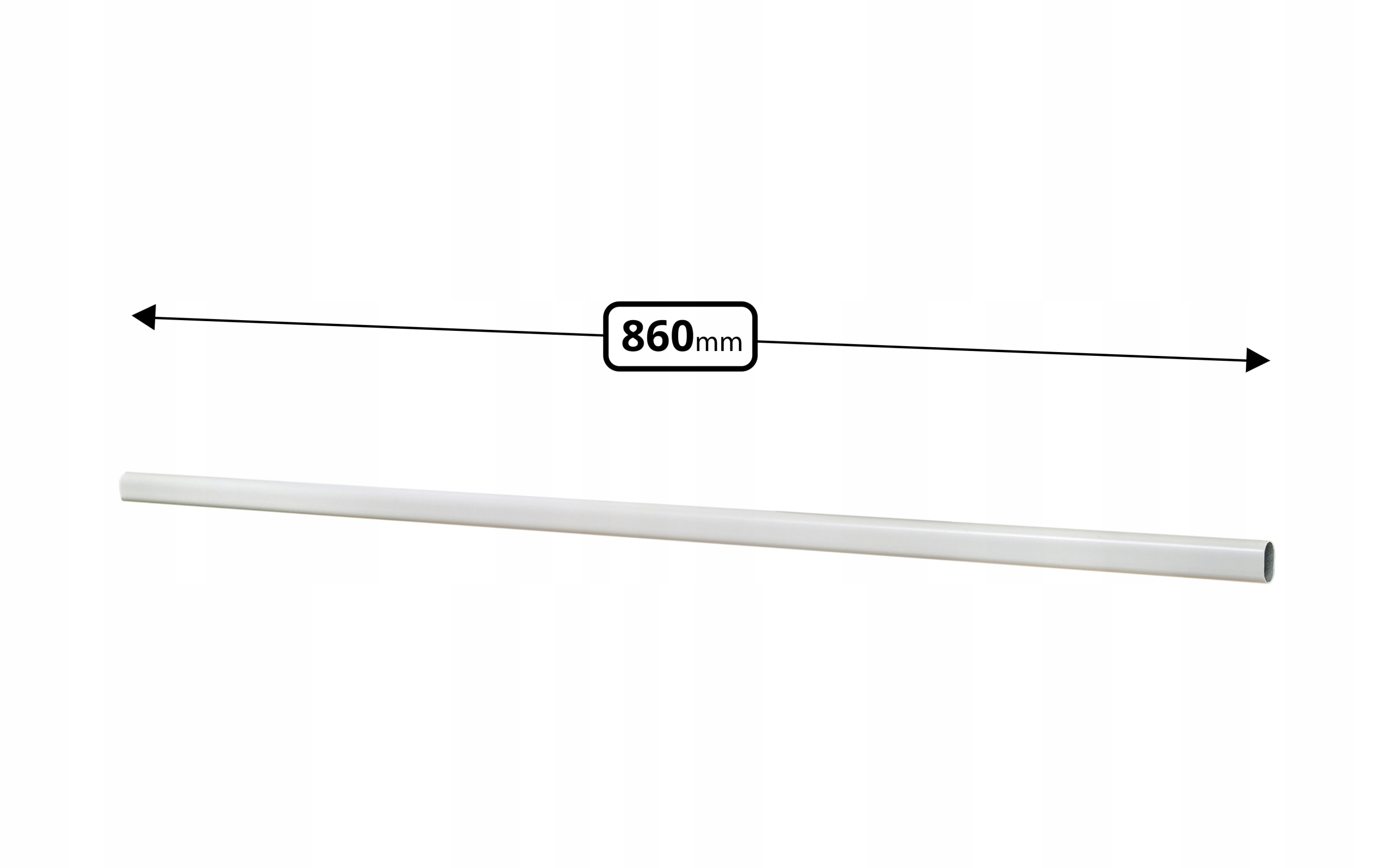 RURA METALOWY DRĄŻEK UBRANIOWY 86 BIAŁY + UCHWYTY Marka Rejs