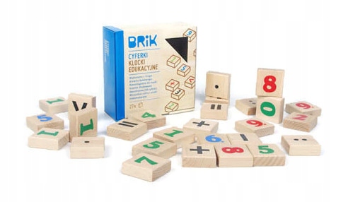 Cyferki drewniane NAUKA LICZENIA klocki POLSKIE