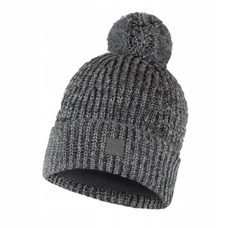 Buff Knitted & Fleece Hat Vaed Grey Heather