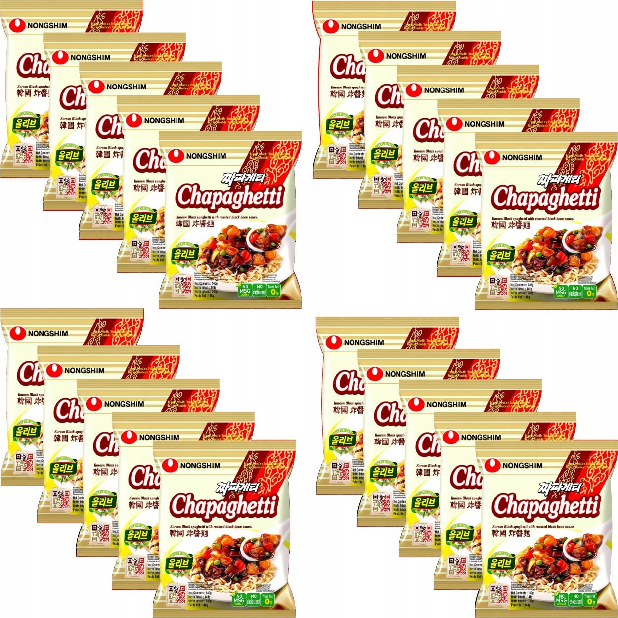 Karton Korejský Instantní Nudle Chapagetti Černé Fazole 20x140g Nong Shim
