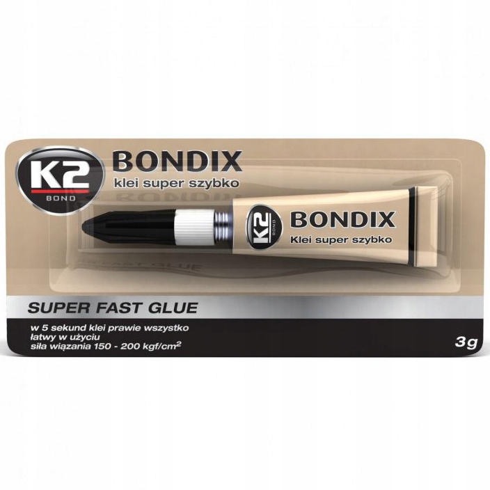 

Klej Glue K2 3g, Mocny cyjanoakrylowy 5 sec.