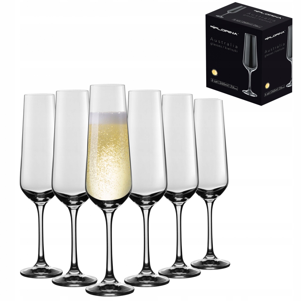 

Kieliszki do szampana szklane Florina 260 ml 6 szt
