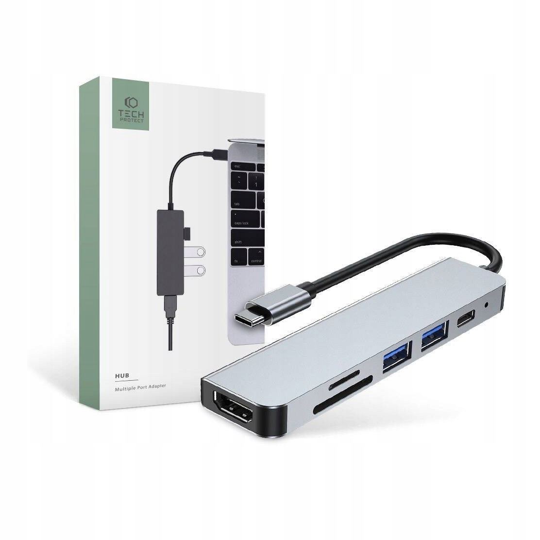 Adapter 6w1 Usb-c Tech-Protect szary