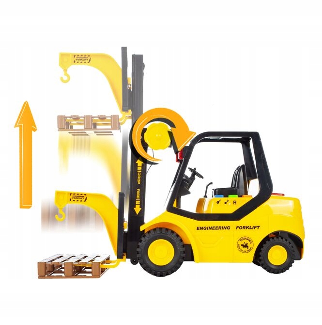 WÓZEK WIDŁOWY MAGAZYNOWY widlak interaktywny z Napędem 1:16 DŹWIĘK ŚWIATŁO Płeć chłopcy