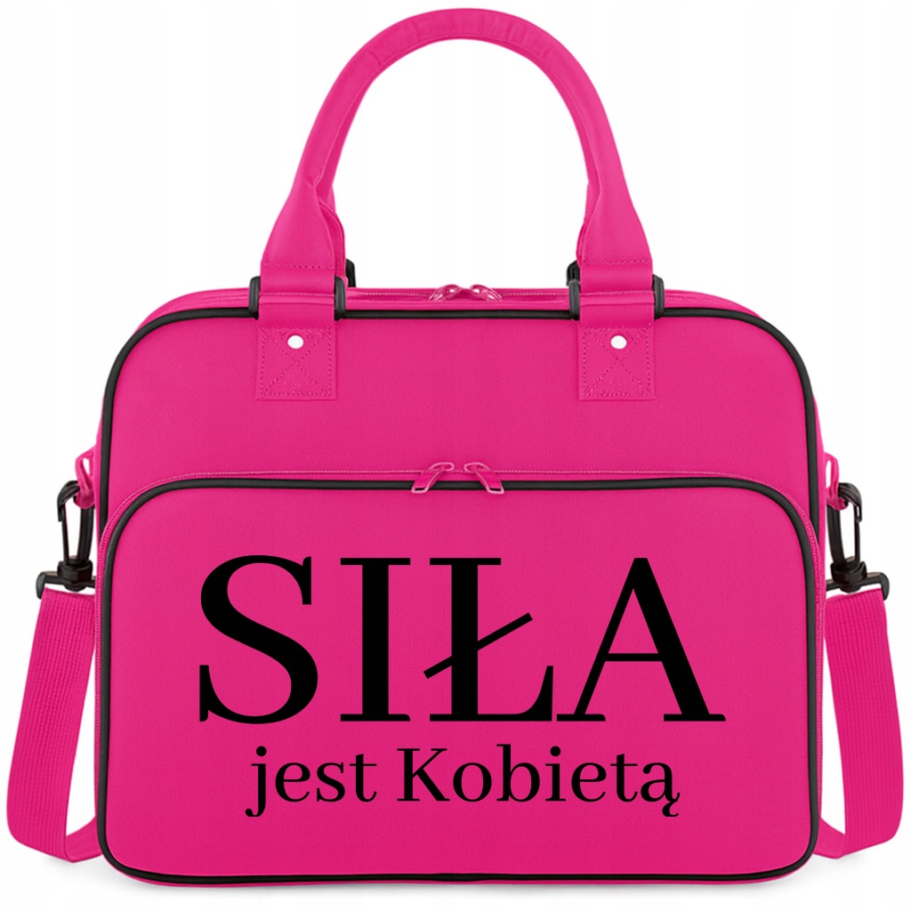 Torba Różowa Siła Jest Kobietą Pojemna Na Siłownie Trening Fitness Pilates