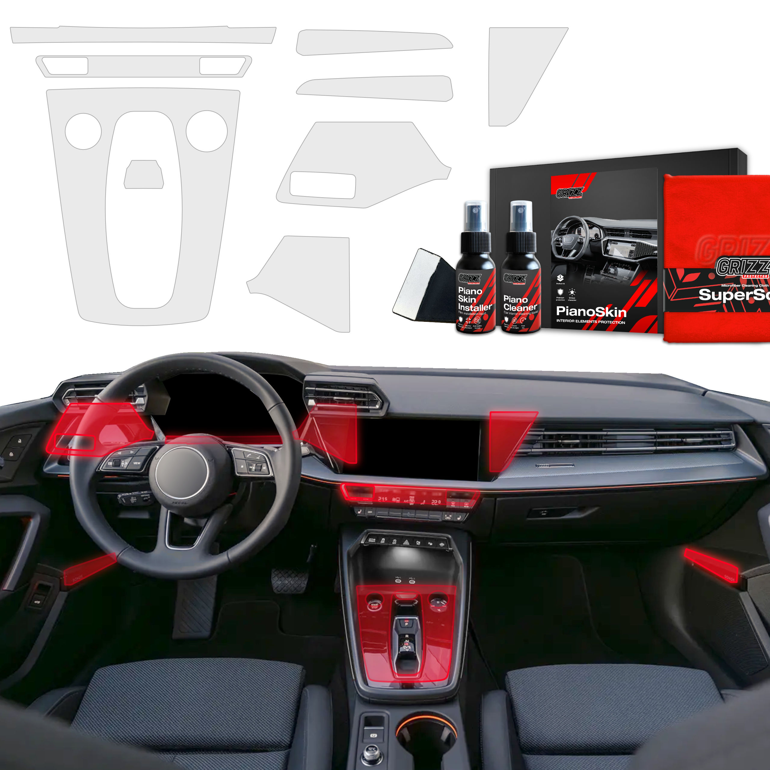 9v1 fólie pro interiér Audi A3 8Y Facelift (2024-2025) Antiotisková