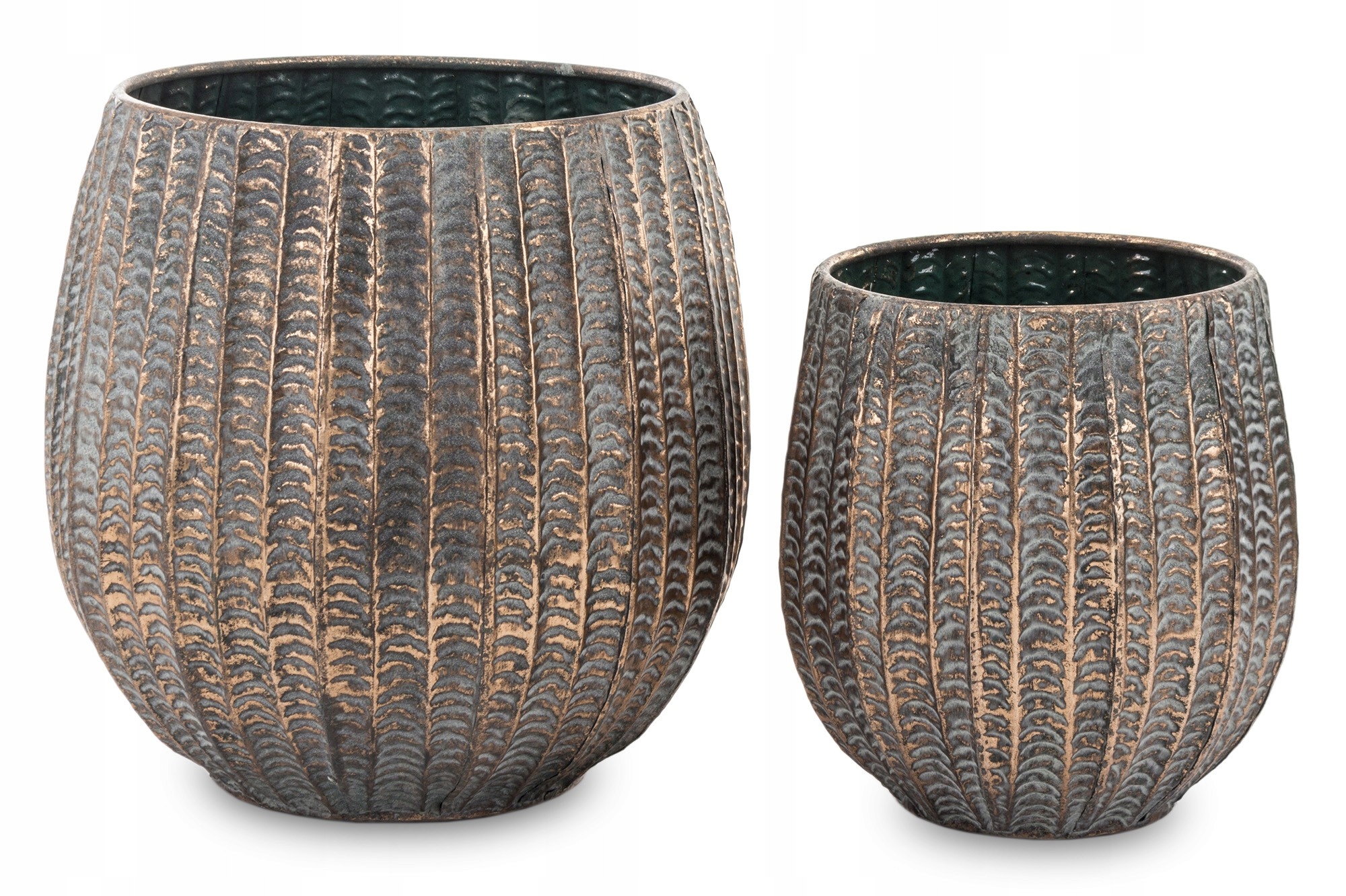 Kovové štýlové okrúhle kryty na kvetináče a vázy Sada 2 kusov