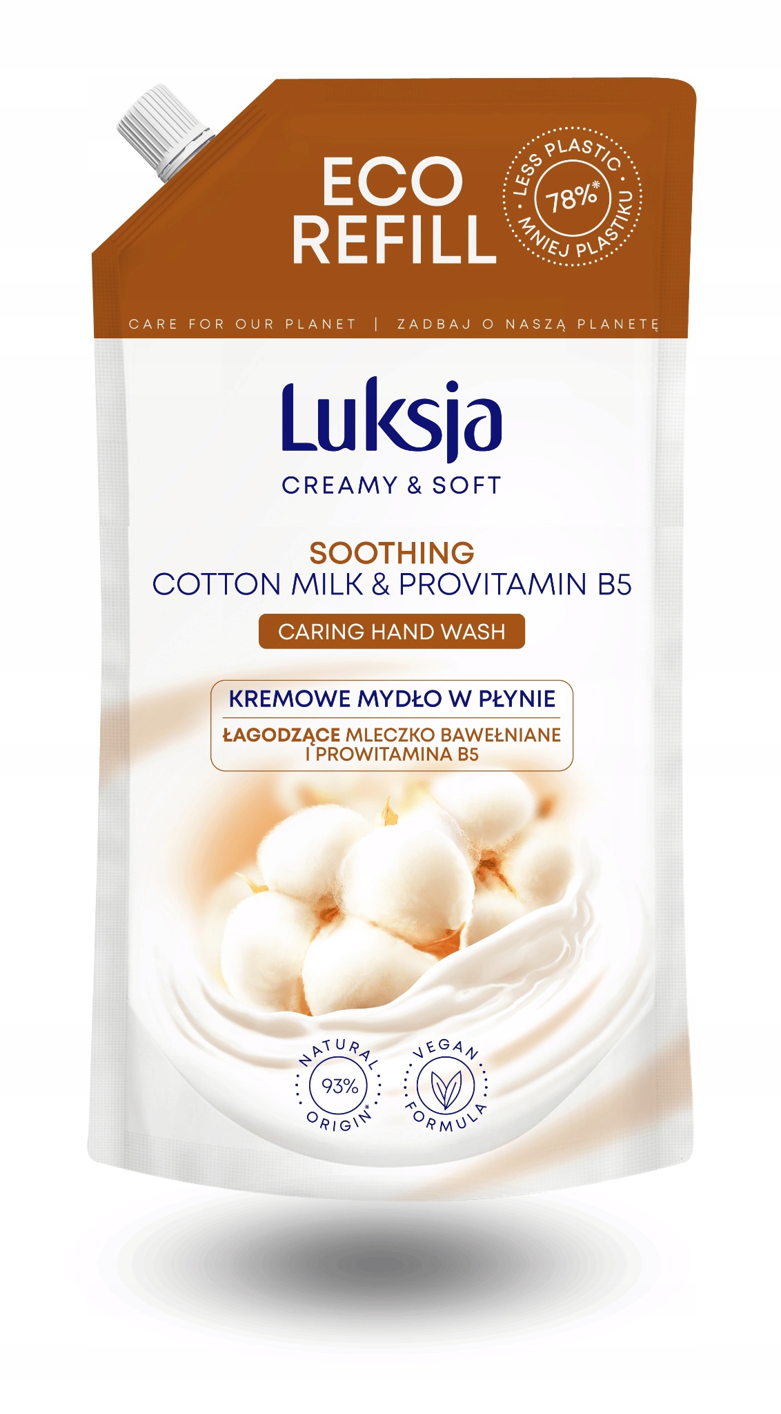 MYDŁO W PŁYNIE KREMOWE 900ML BAWEŁNA WIT B5 LUKSJA