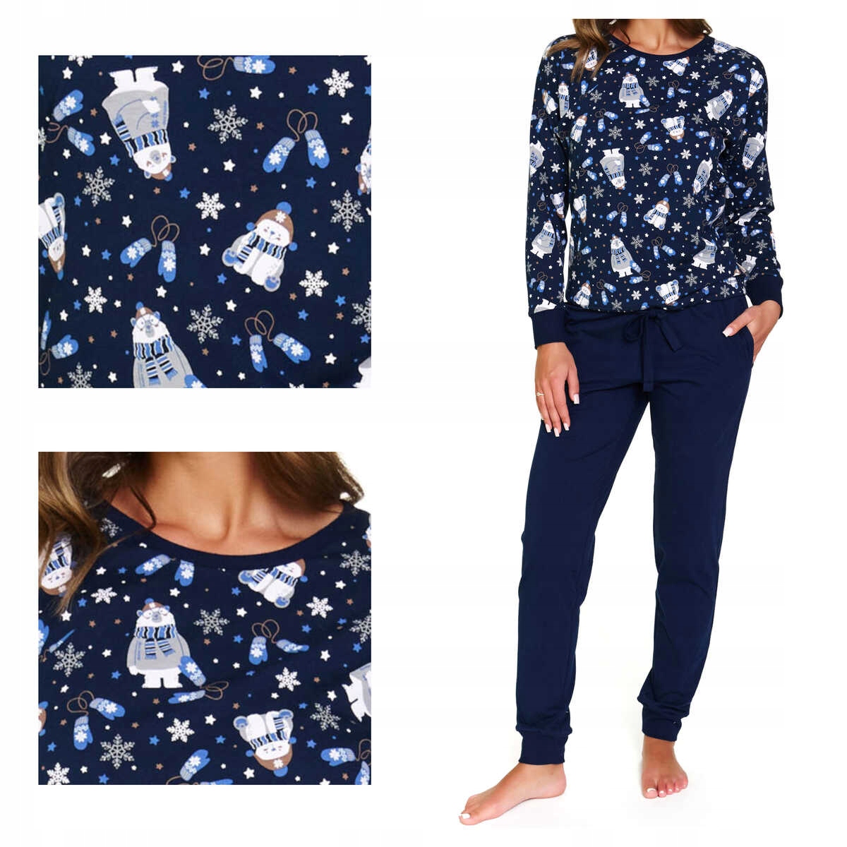 Doctor Nap Dámské bavlněné pyžamo s dlouhým rukávem Pm 5272 cozy bear XL
