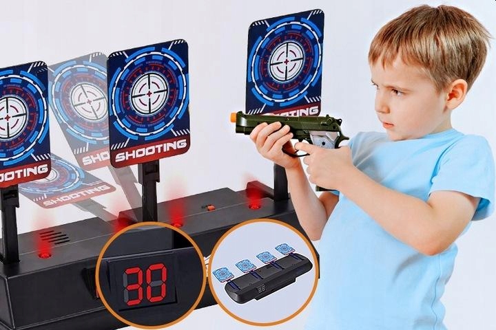 Tarcza Strzelnica Zręcznościowa Automatyczna z Licznikiem +Pistolet Minimalny wiek dziecka 5